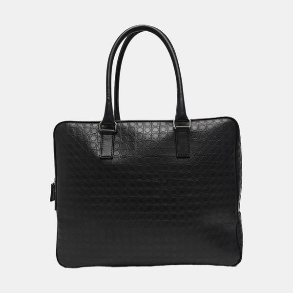 Calfskin Top Handle Bag Black
