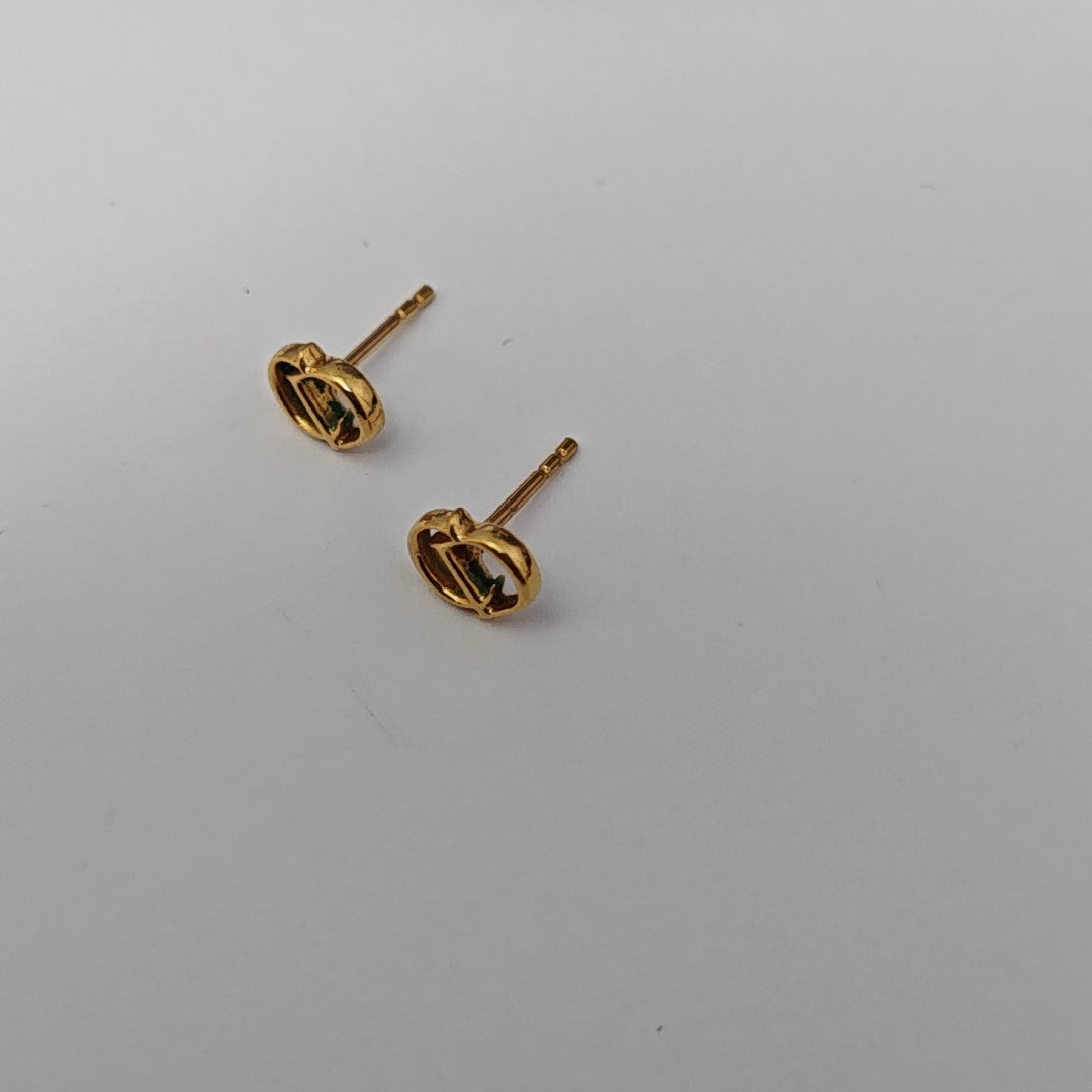 Metal Gold Stud Earrings