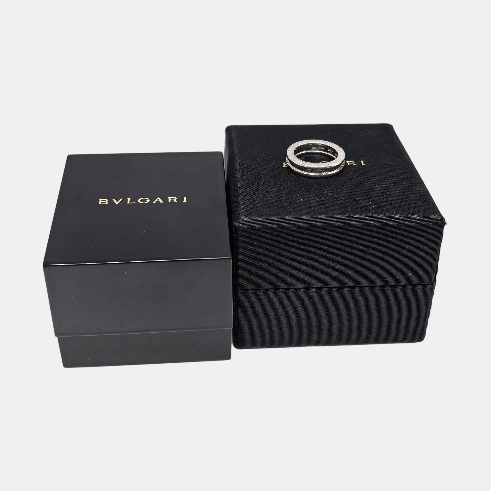 B.ZERO1 18k White Gold Silver Ring EU 49