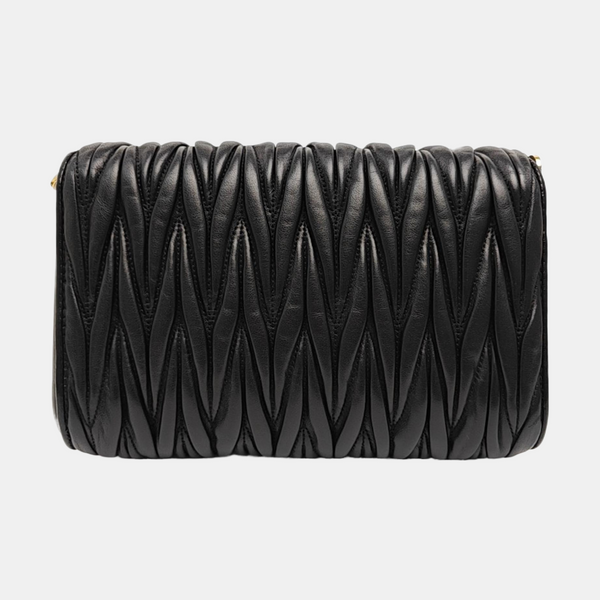 Quilted Lambskin Shoulder Bag Black