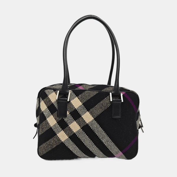 Fabric Top Handle Bag Black