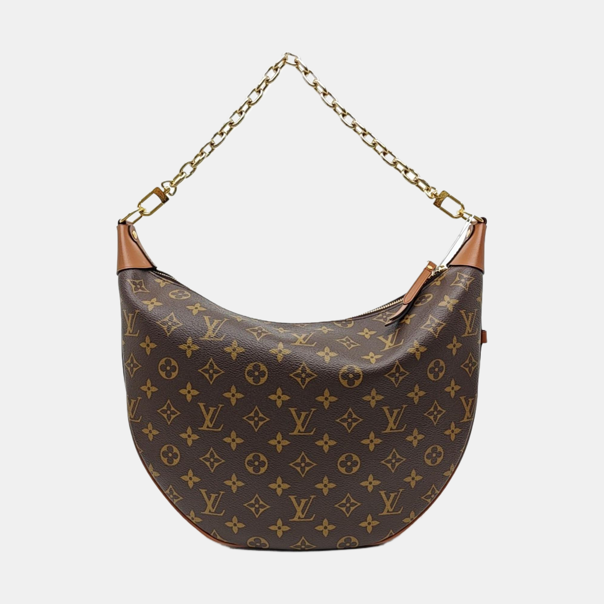 LOOP HOBO Monogram Coated Canvas Brown