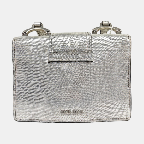 Miu Lady Calfskin Silver