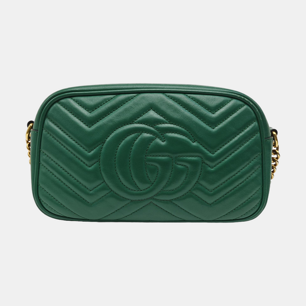 GG Marmont Small Quilted Calfskin Green