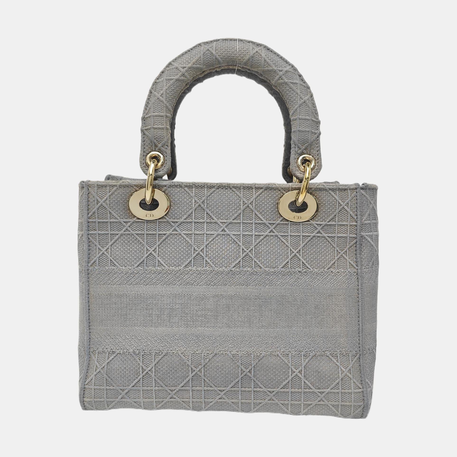 Lady D-Lite Medium Cannage Canvas Gray