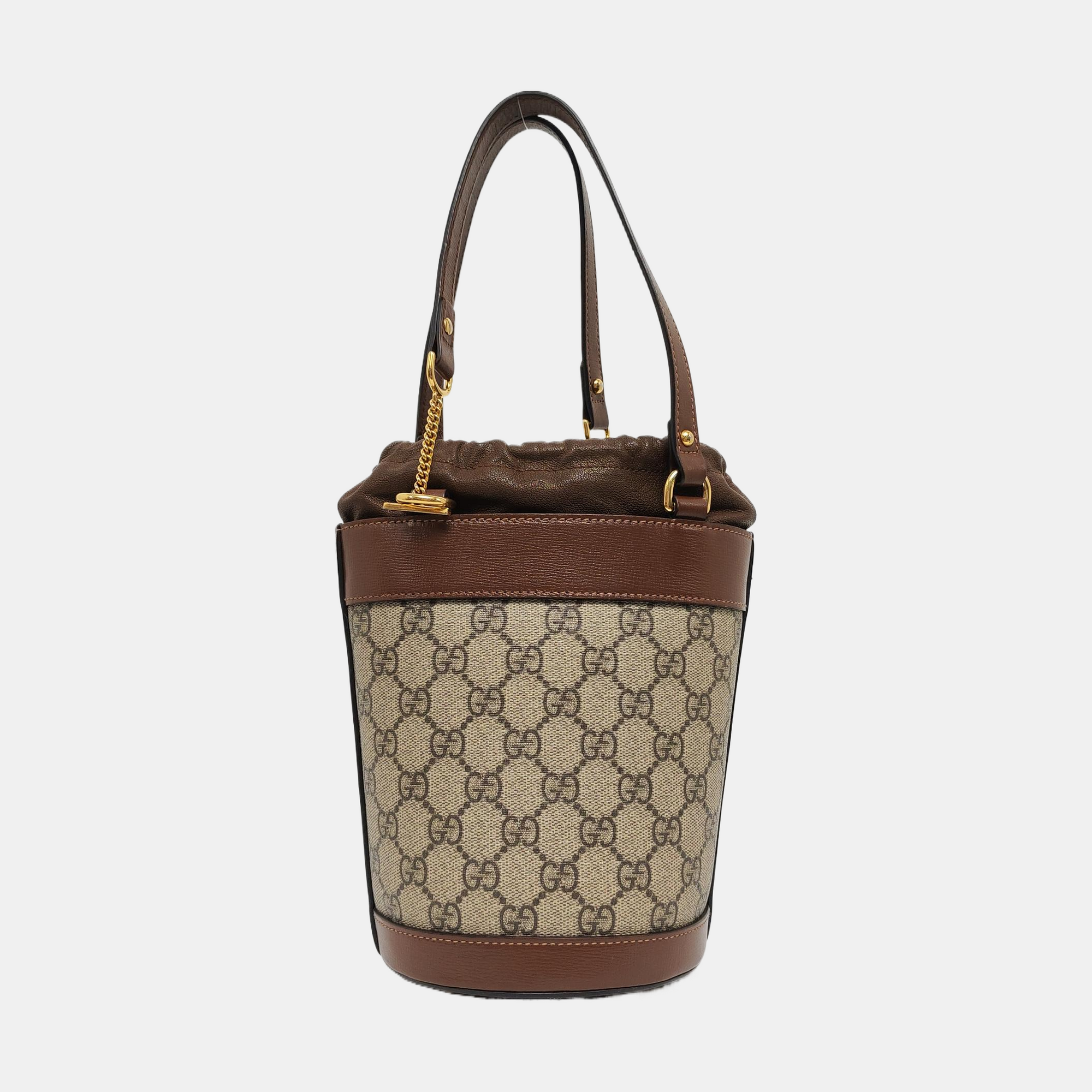 Authenticated pre-owned  Horsebit 1955 Small Coated Canvas Beige - Bucket Bag at Looply