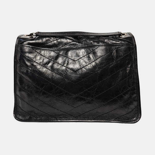 NIKI Large Chevron Calfskin Black