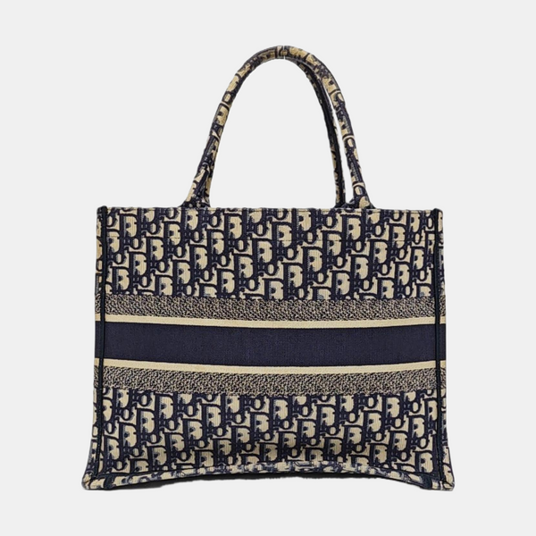 Book Tote Medium Oblique Canvas Blue