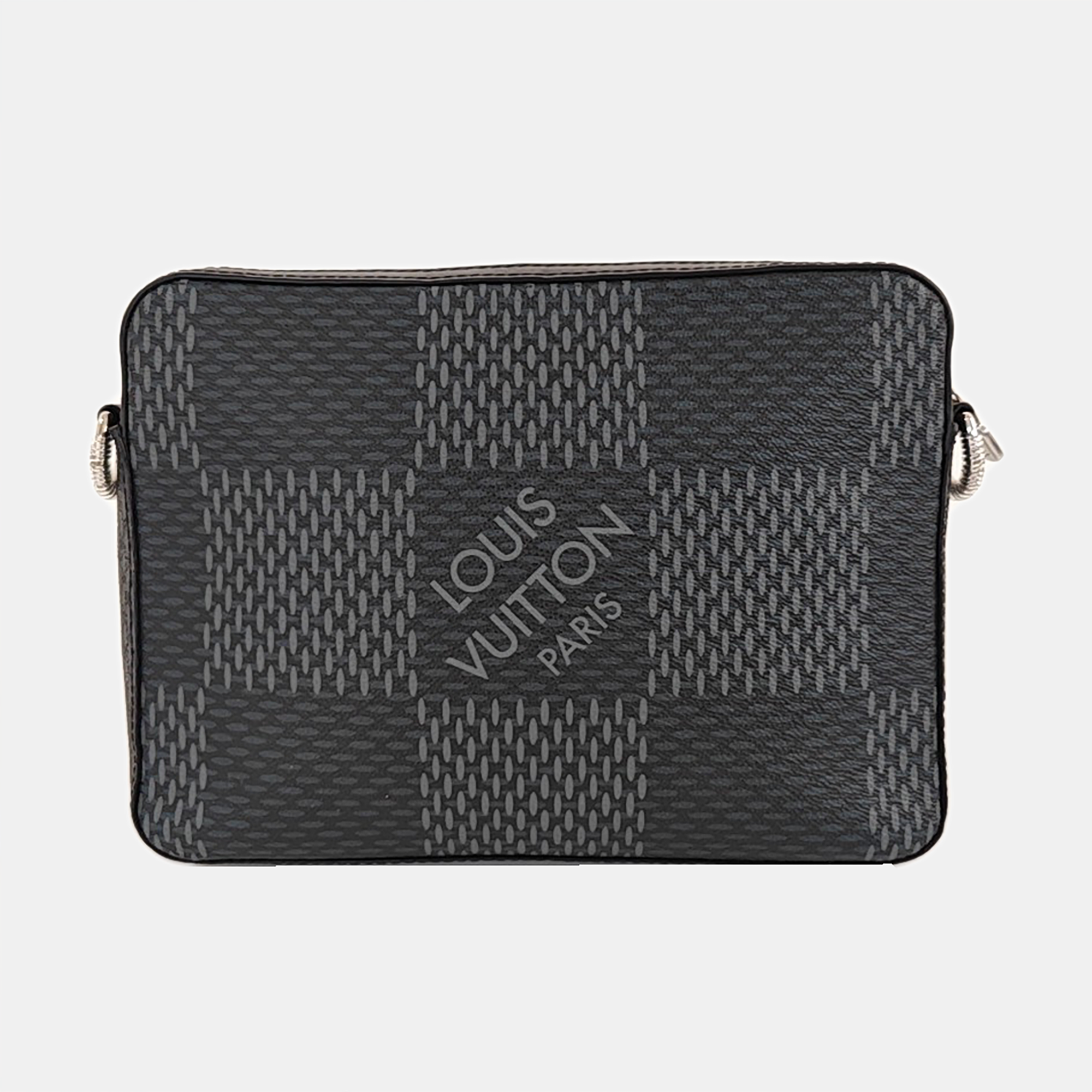 TRIO Damier Graphite Coated Canvas Gray
