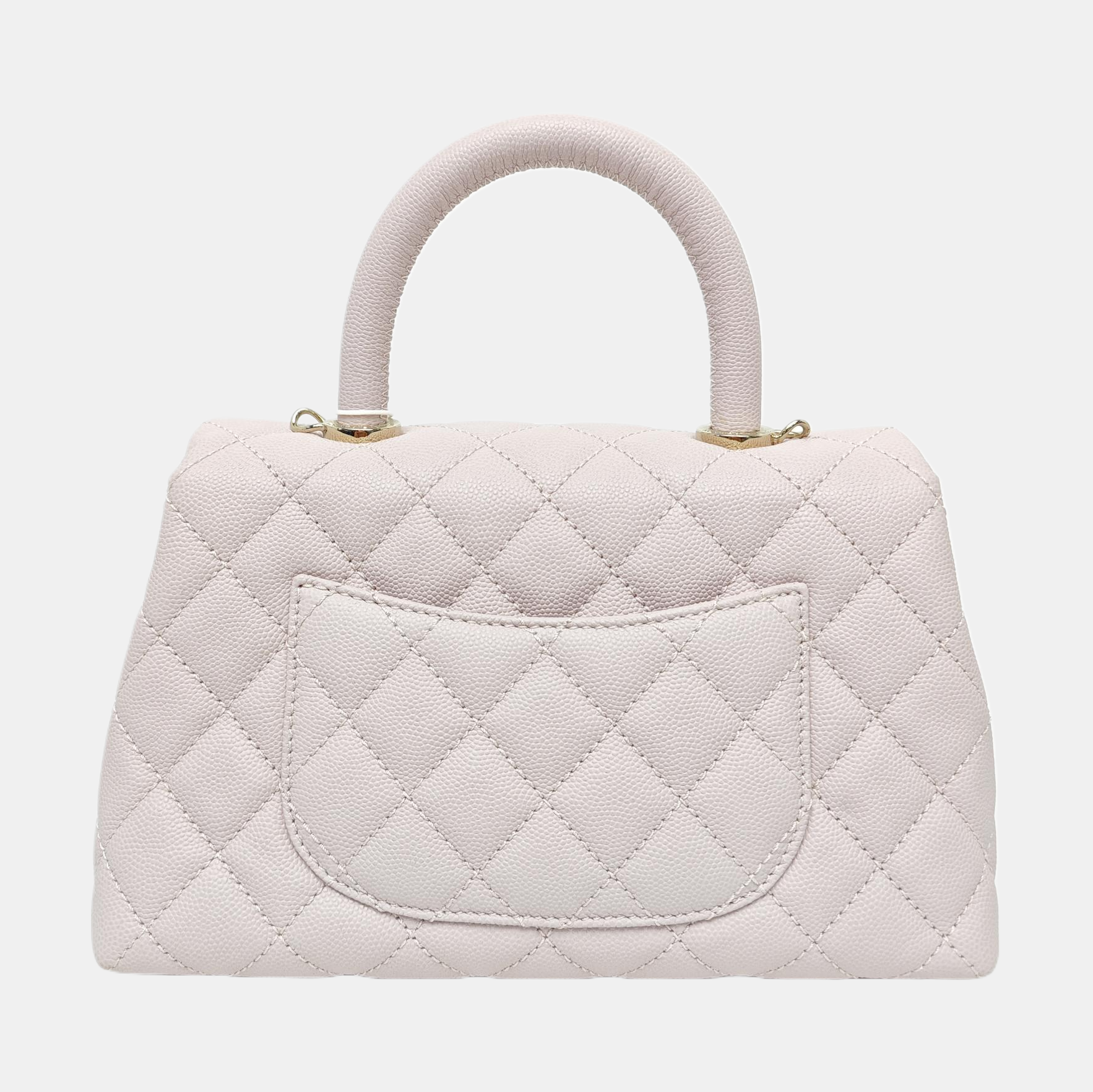COCO HANDLE Small Quilted Grained Calfskin Pink