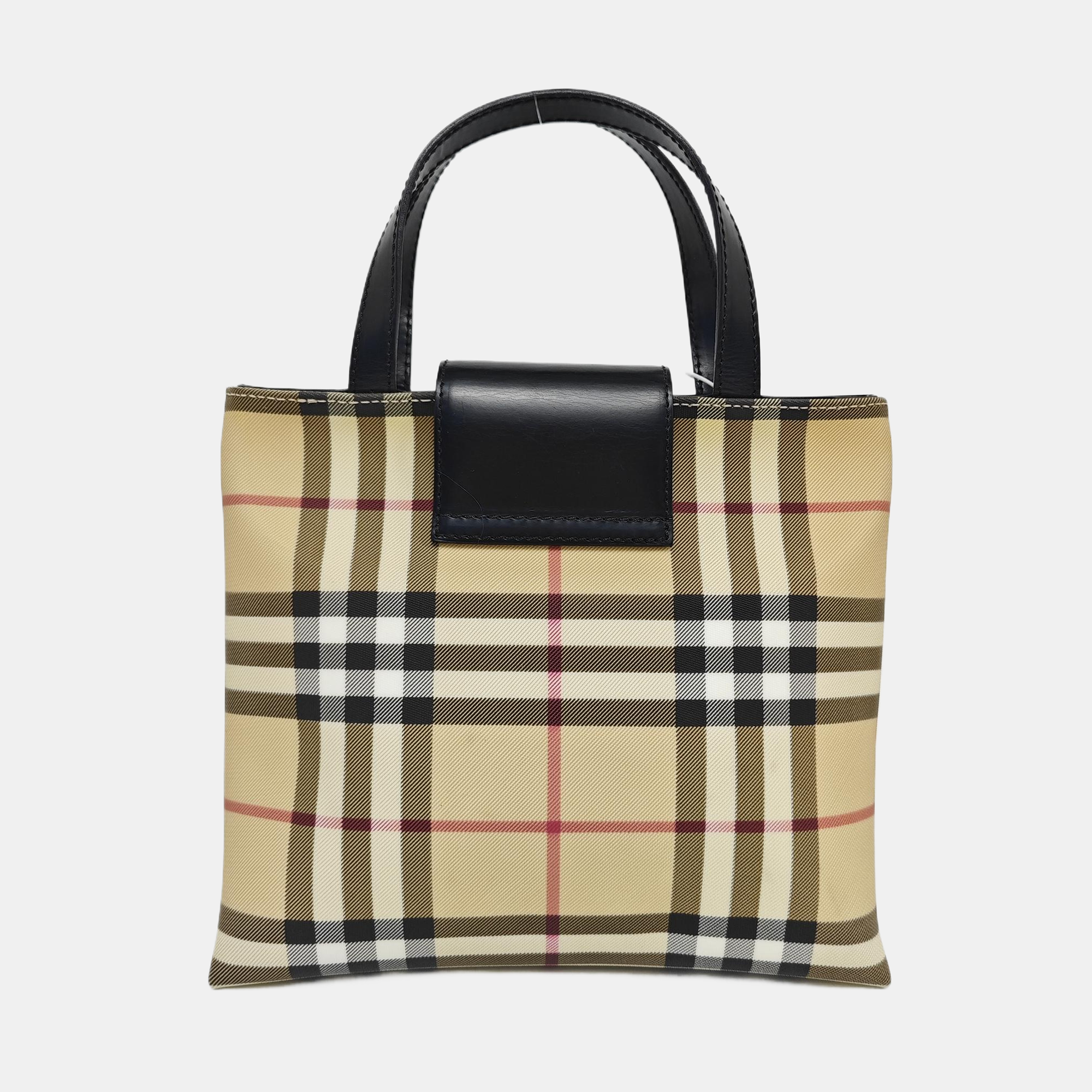Coated Canvas Top Handle Bag Beige
