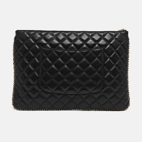 Quilted Lambskin Clutch Black