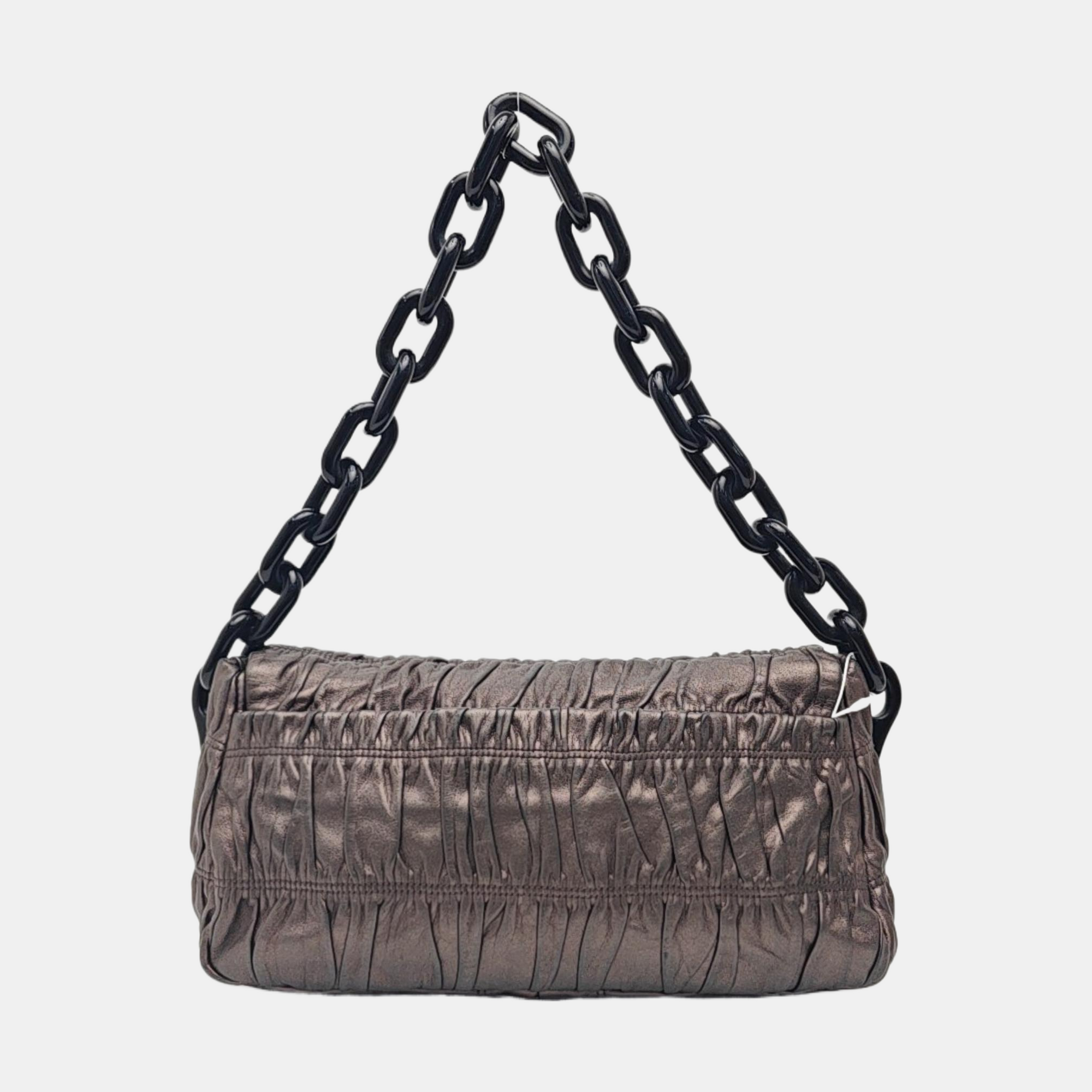 Quilted Lambskin Shoulder Bag Gray