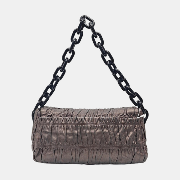 Quilted Lambskin Shoulder Bag Gray