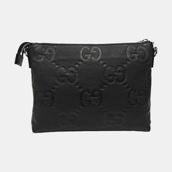 Monogram Leather Shoulder Bag Black