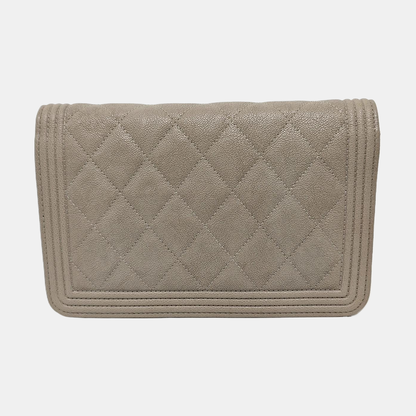 Authenticated pre-owned  BOY CHANEL WOC Quilted Grained Calfskin Grey - Shoulder Bag at Looply