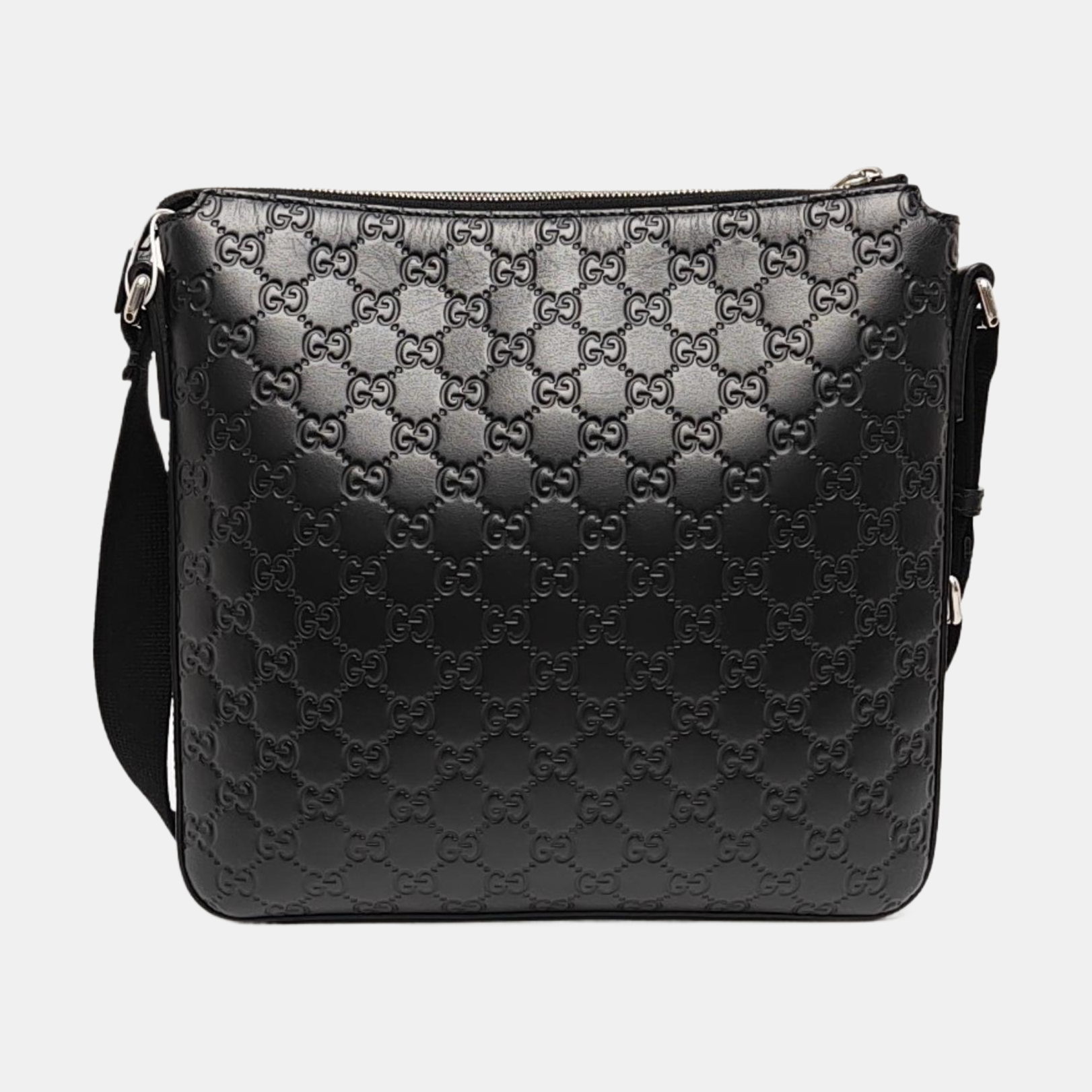 Signature Medium Monogram Calfskin Black