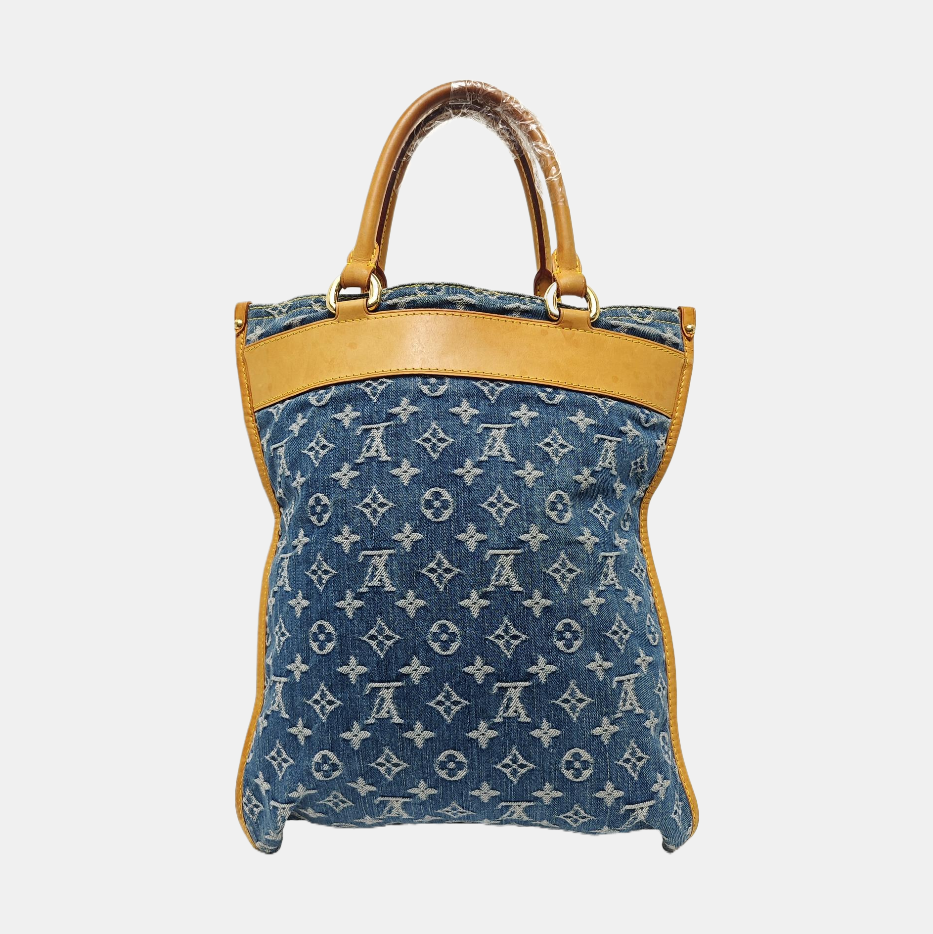 Monogram Denim Tote Bag Blue