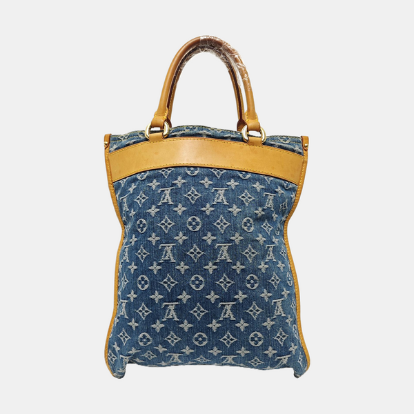 Monogram Denim Tote Bag Blue