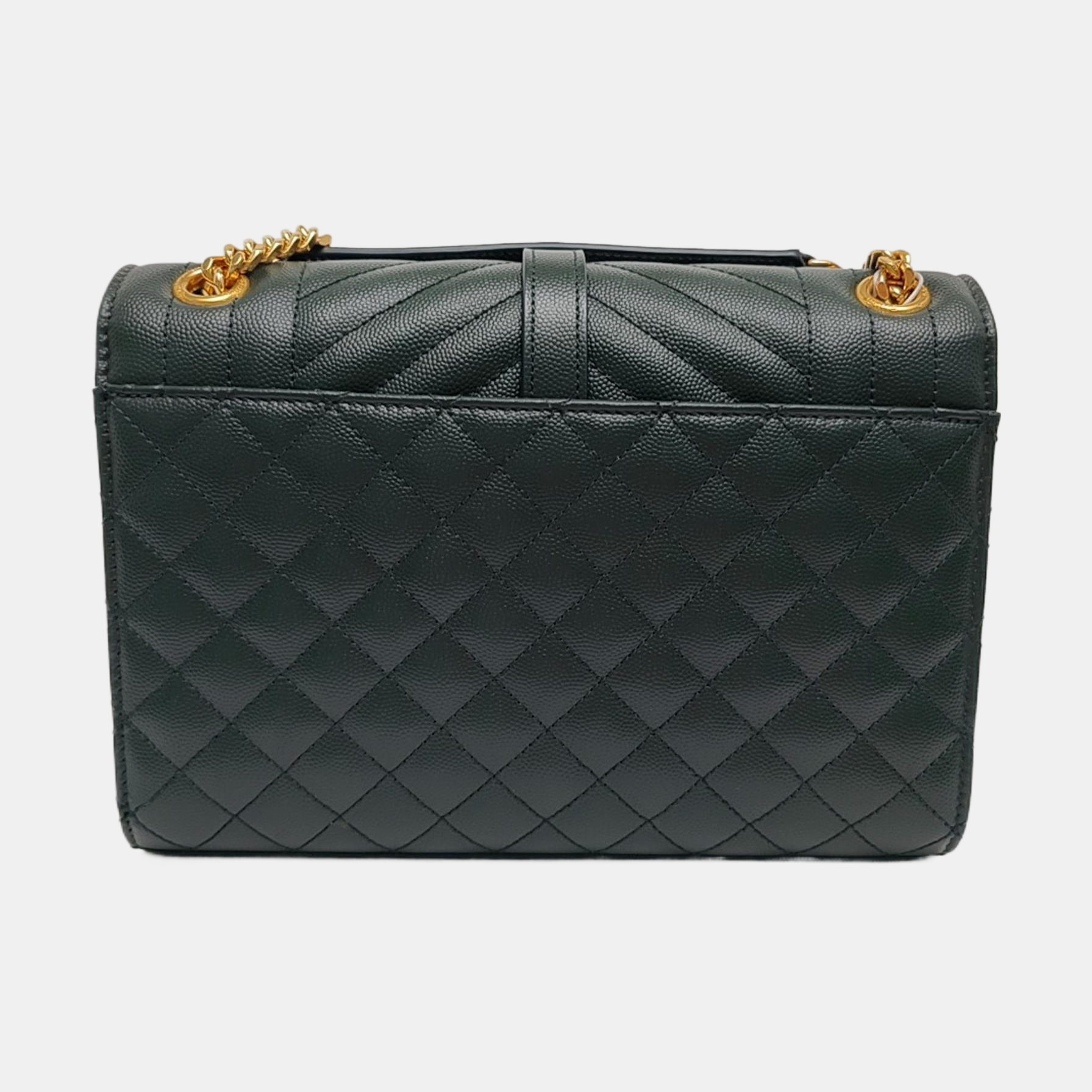 ENVELOPE Medium Chevron, Quilted Calfskin Green