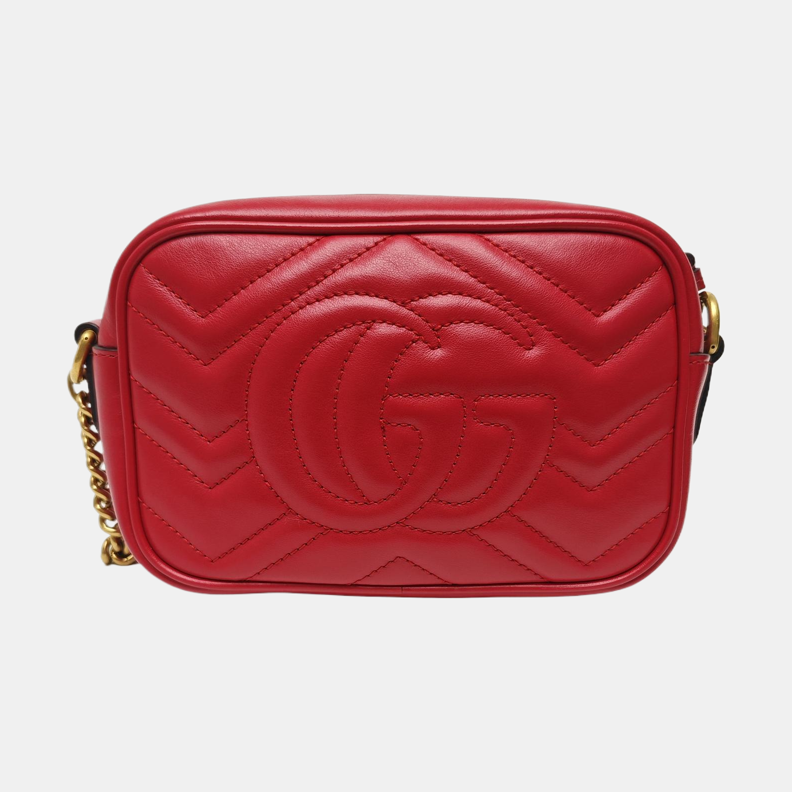 GG Marmont Super Mini Quilted Calfskin Red