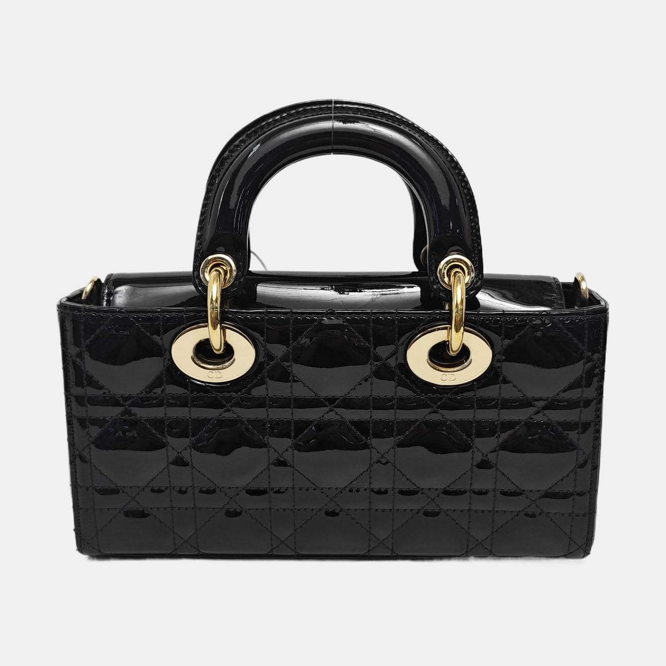 Lady Dior Small Cannage Patent Calfskin Black
