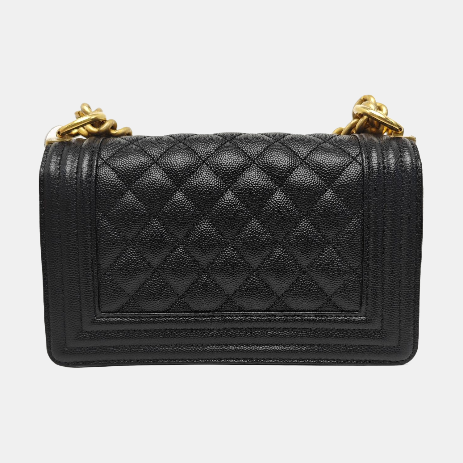 BOY CHANEL Small Quilted Grained Calfskin Black