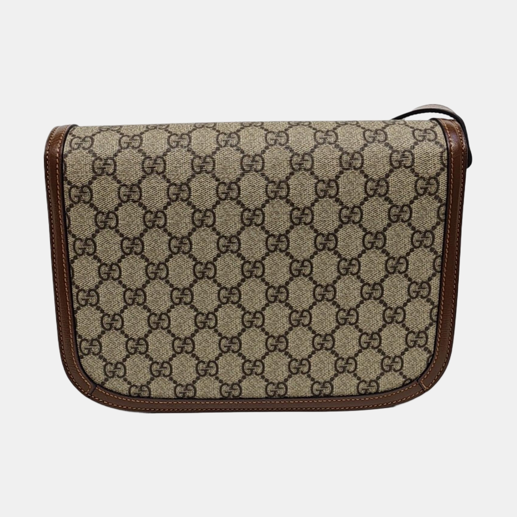 Horsebit 1955 Medium Monogram Coated Canvas Beige