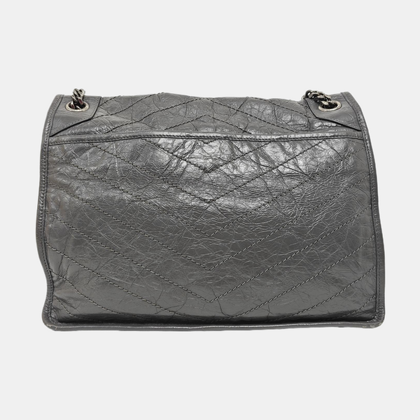 NIKI Large Quilted Calfskin Gray