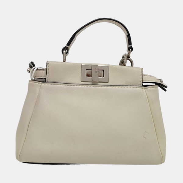 Authenticated pre-owned  Peekaboo Mini Calfskin White - Tote Bag at Looply