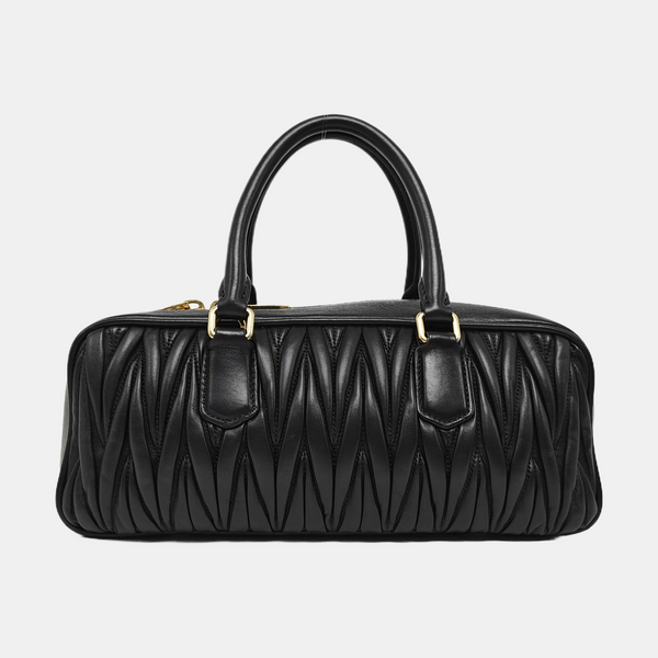 Arcadie Matelassé Large Quilted Lambskin Black