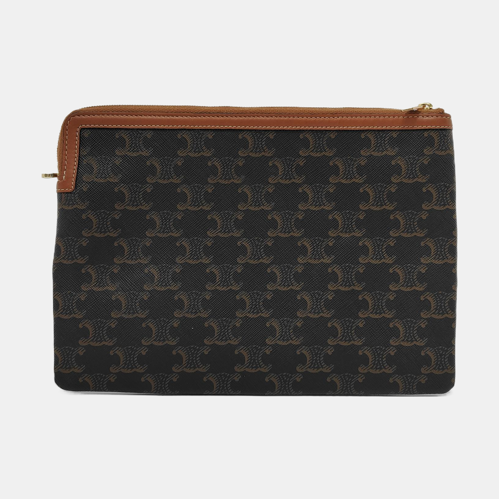 Authenticated pre-owned  TRIOMPHE Small Coated Canvas Brown - Clutch at Looply