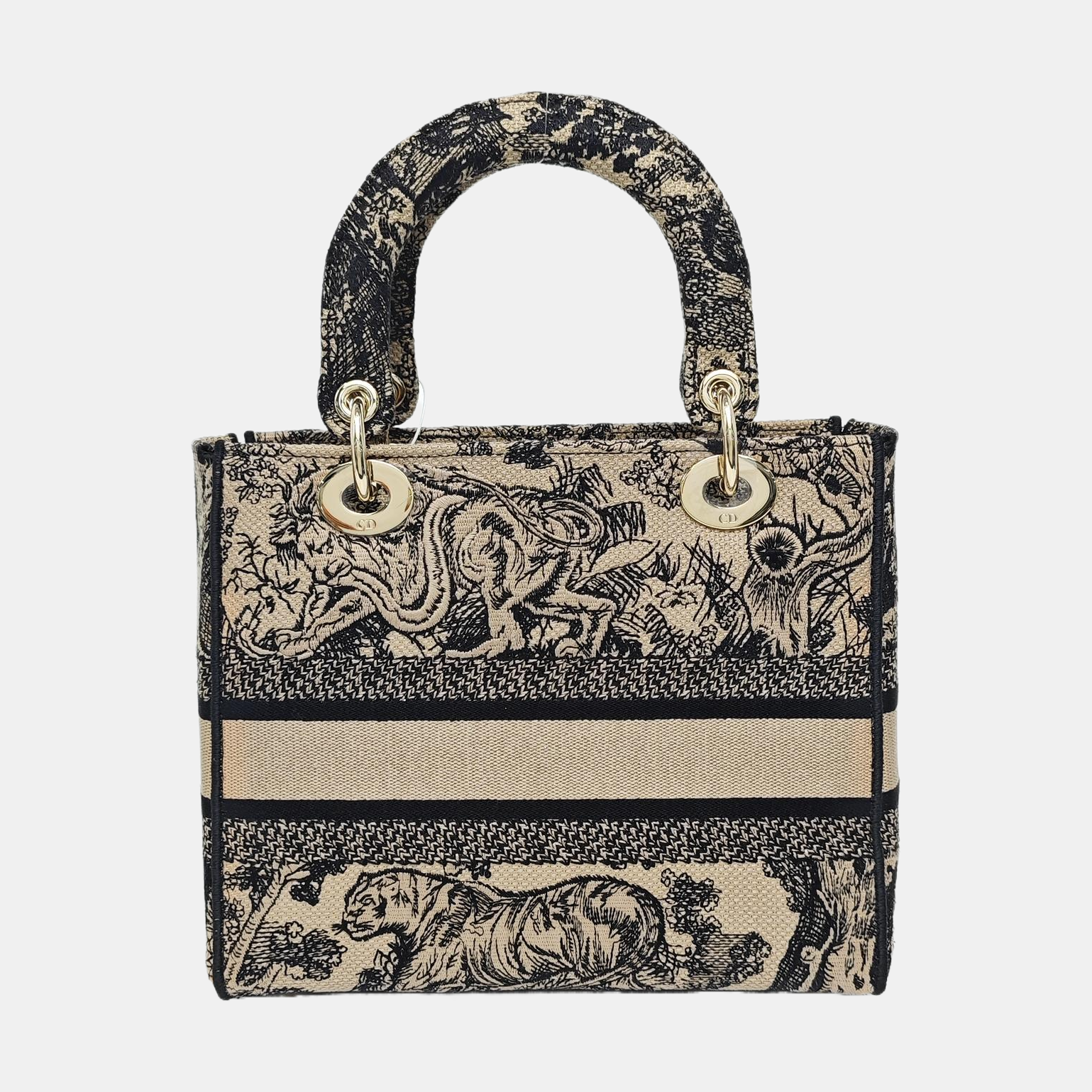 Authenticated pre-owned  Lady D-Lite Medium Canvas Beige - Shoulder Bag at Looply