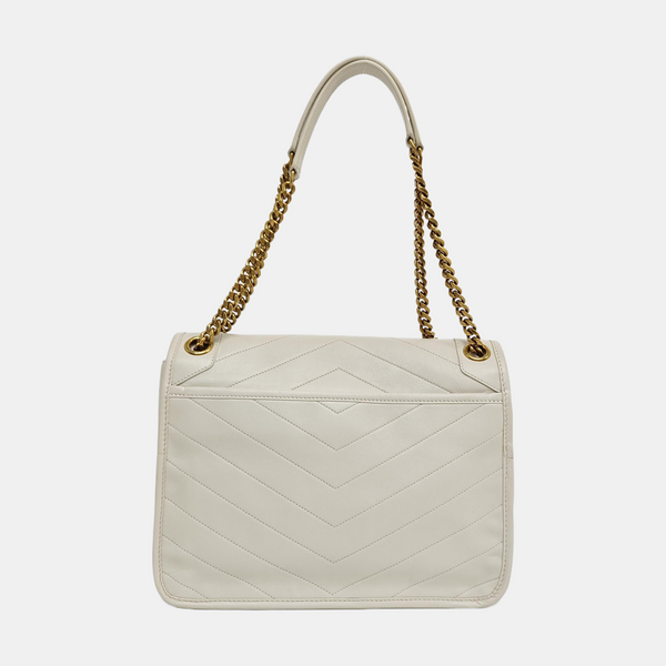 NIKI Medium Chevron Lambskin Gray