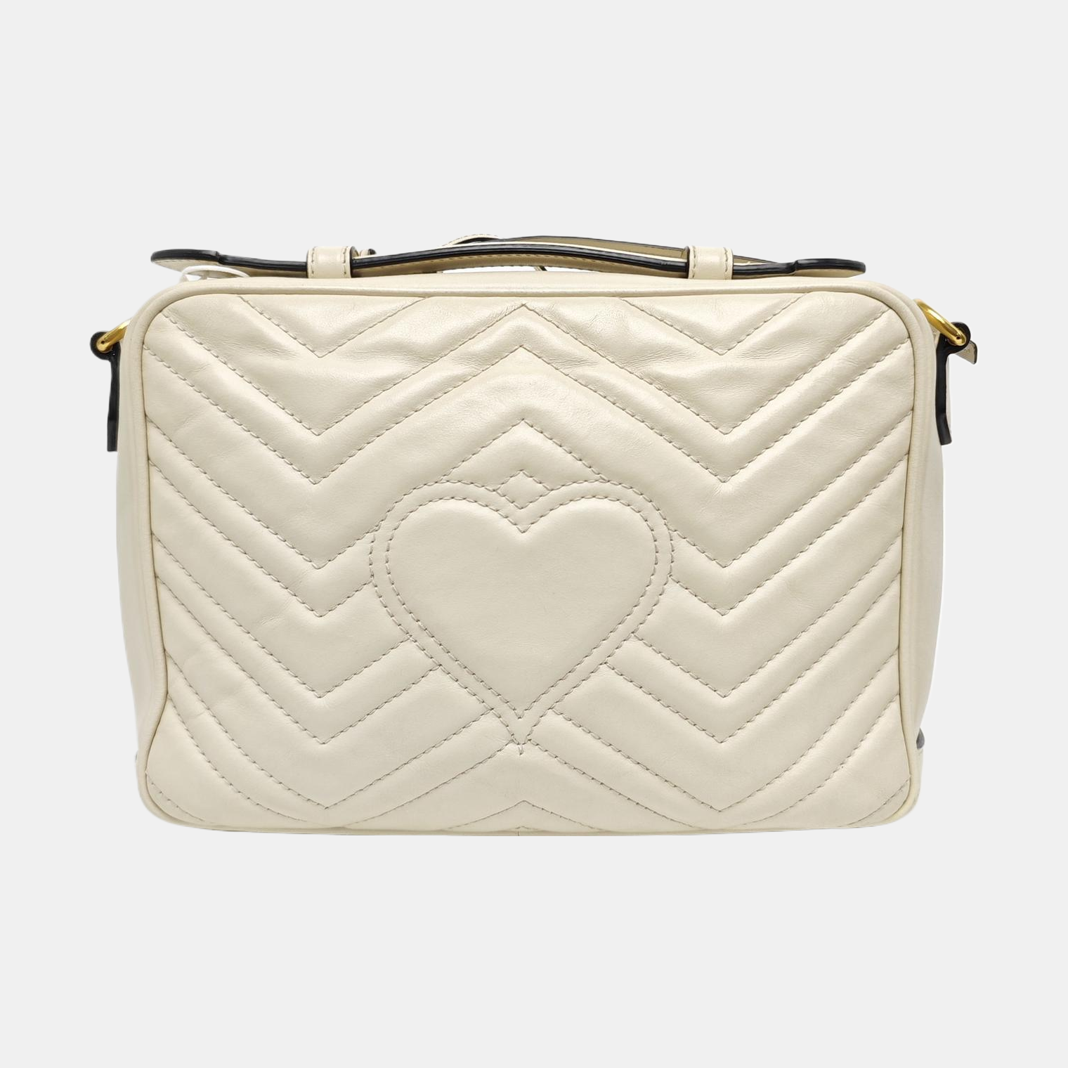 GG Marmont Medium Quilted Calfskin White