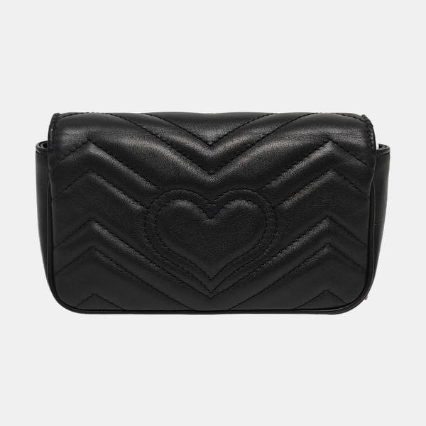 GG Marmont Mini Quilted Calfskin Black