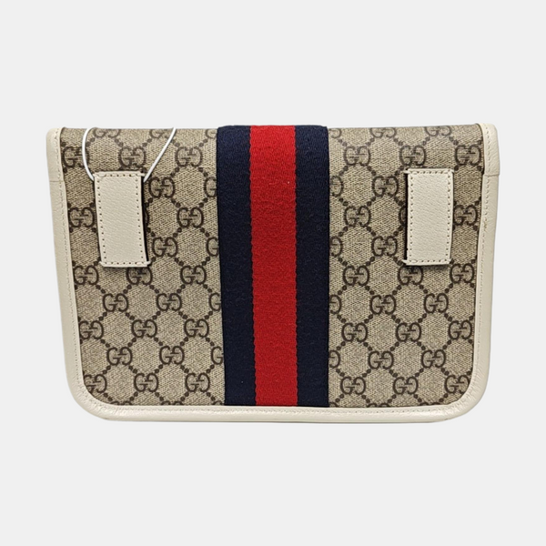 Ophidia Small Monogram Coated Canvas Beige