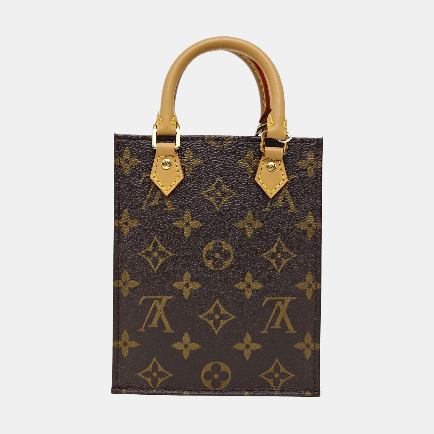 SAC PLAT Mini Monogram Coated Canvas Brown