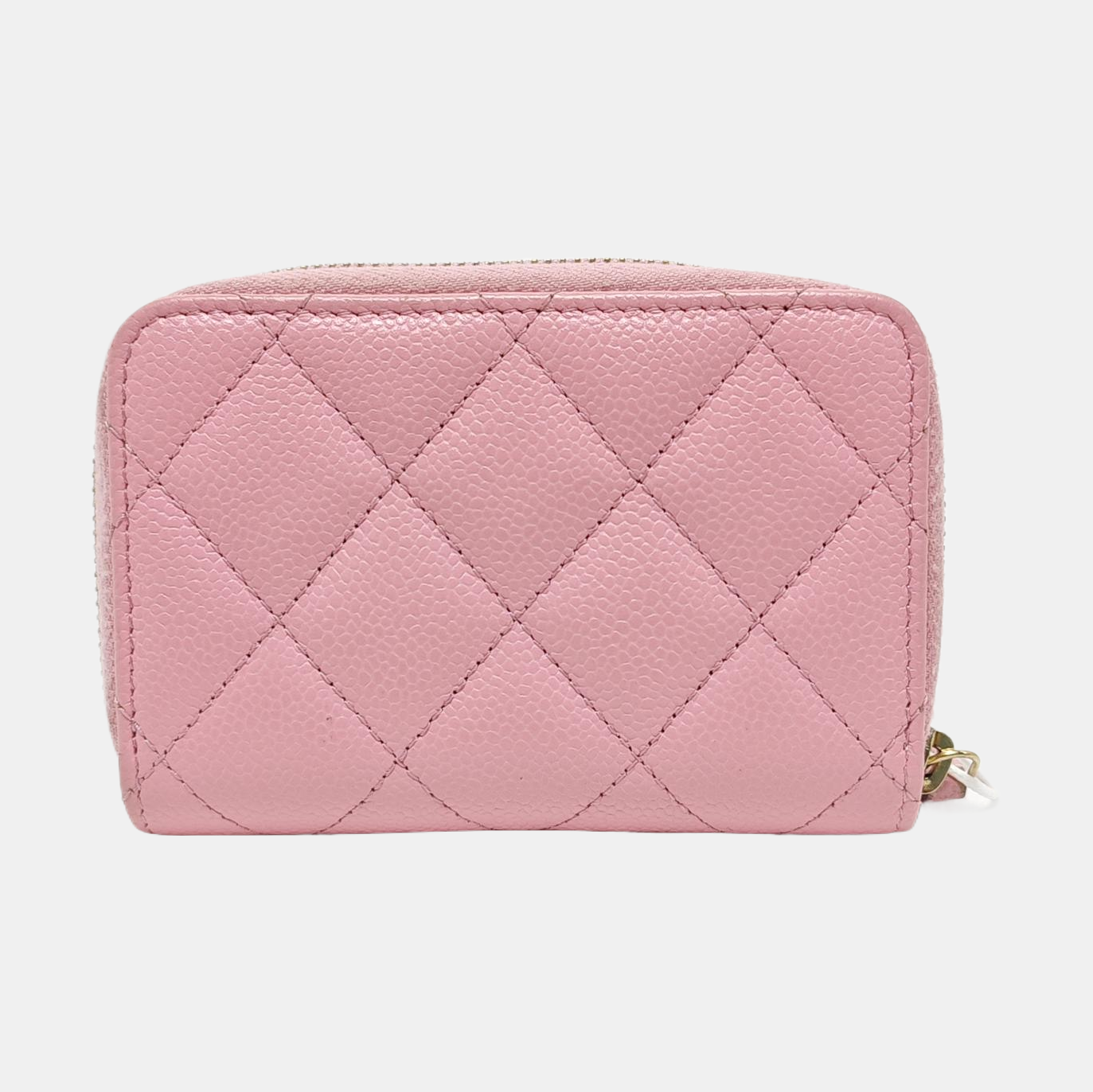 Quilted Grained Calfskin Wallet Pink