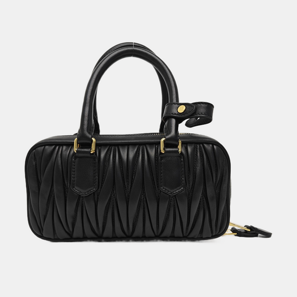 Arcadie Matelassé Small Quilted Lambskin Black