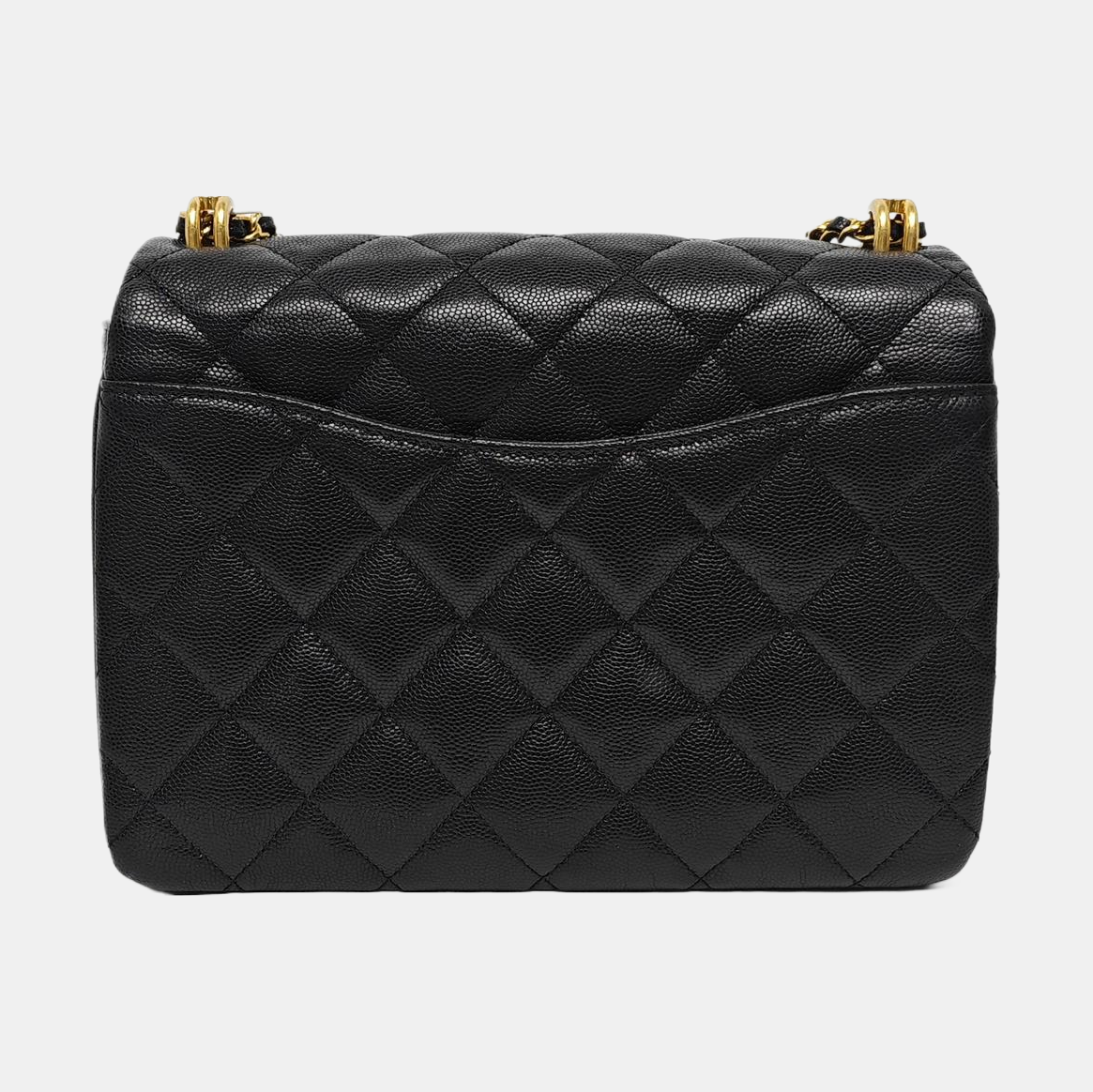 Large Quilted Grained Calfskin Black