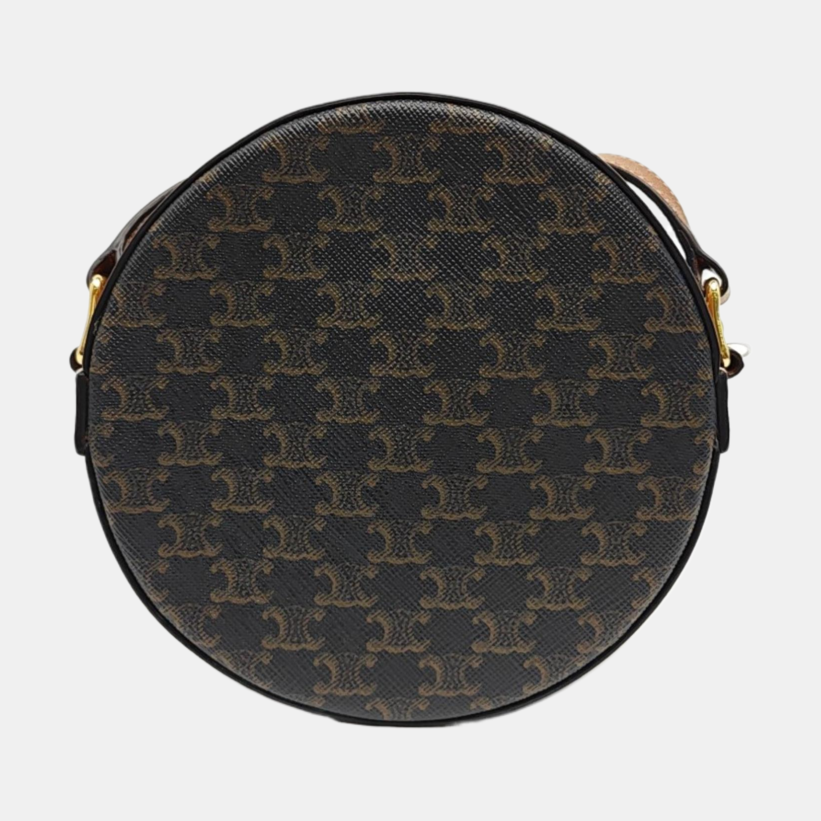 TRIOMPHE ROUND Mini Coated Canvas Brown