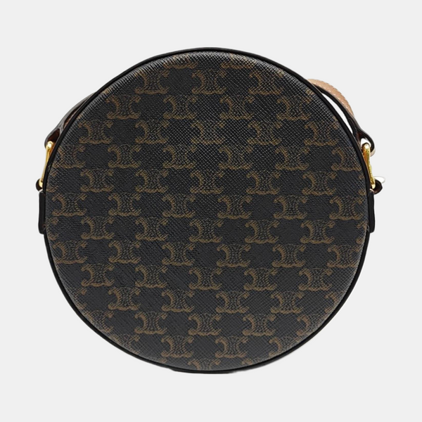 TRIOMPHE ROUND Mini Coated Canvas Brown