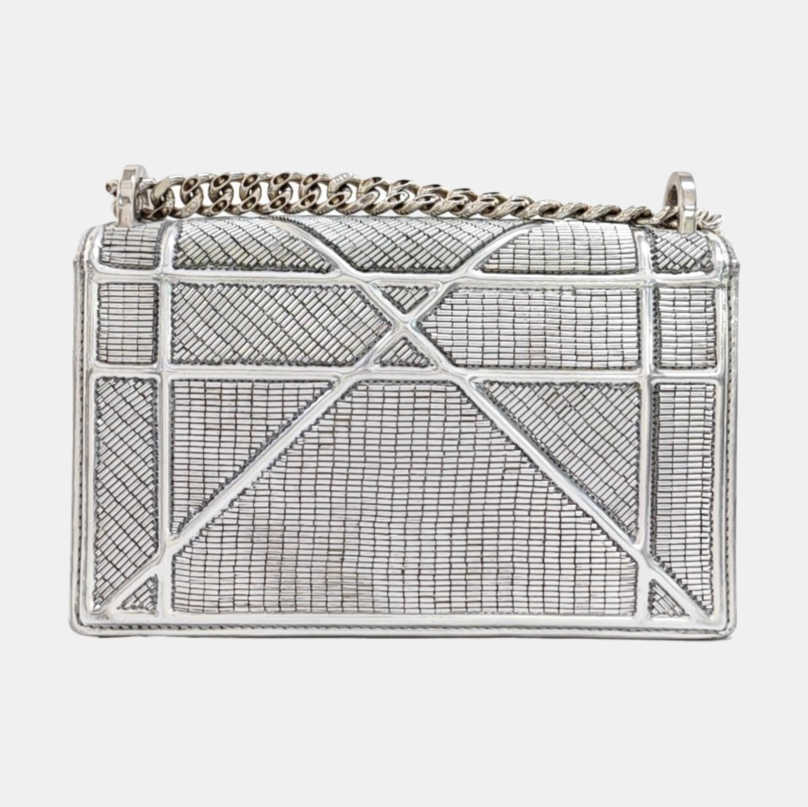 Diorama Small Cannage Calfskin Silver
