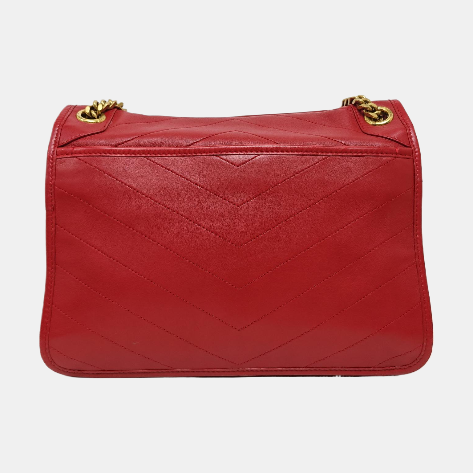 NIKI Medium Chevron Lambskin Red