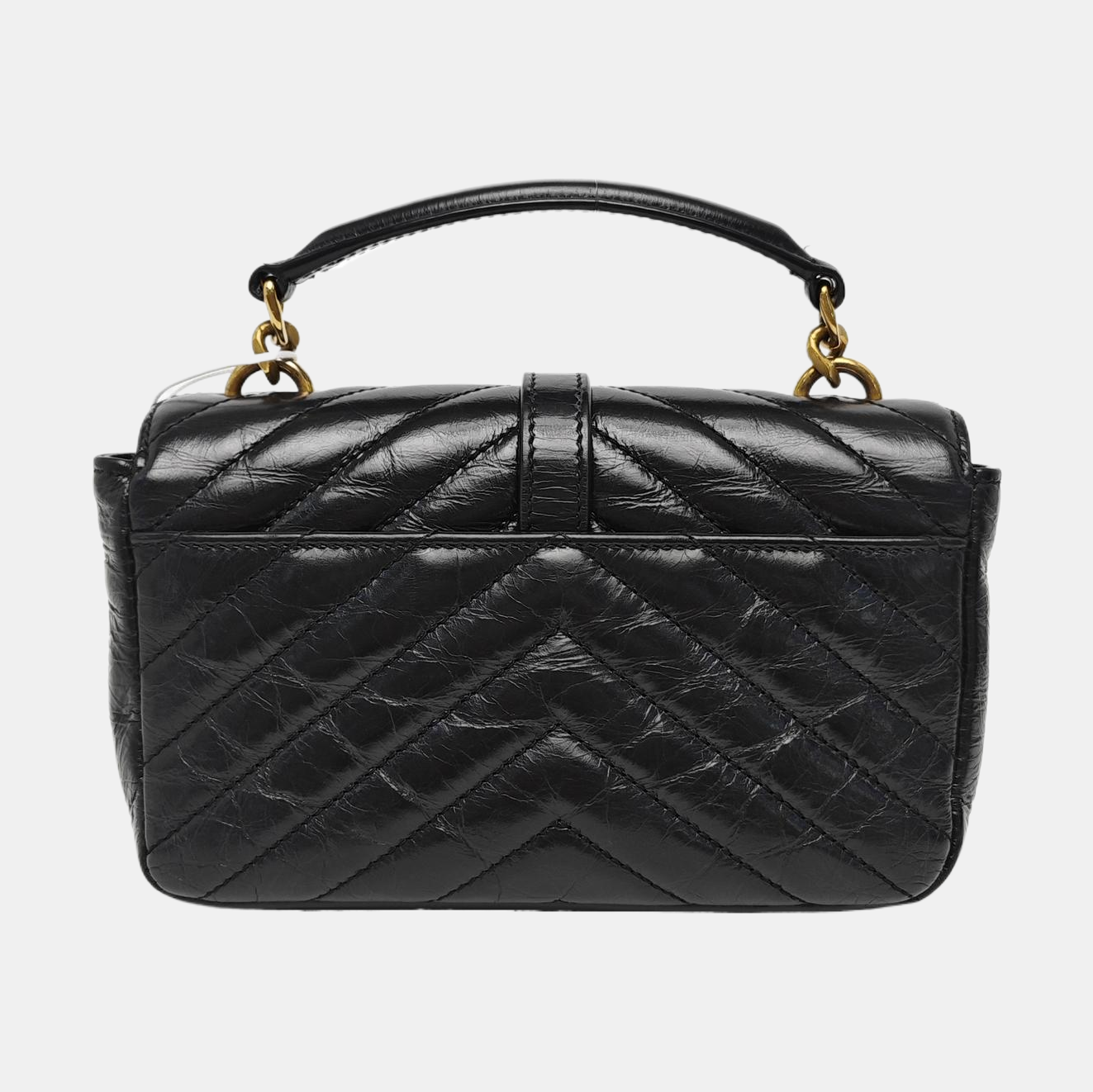 ENVELOPE Small Chevron Calfskin Black