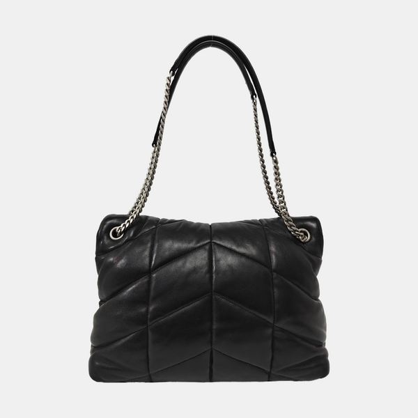 PUFFER Medium Chevron Lambskin Black