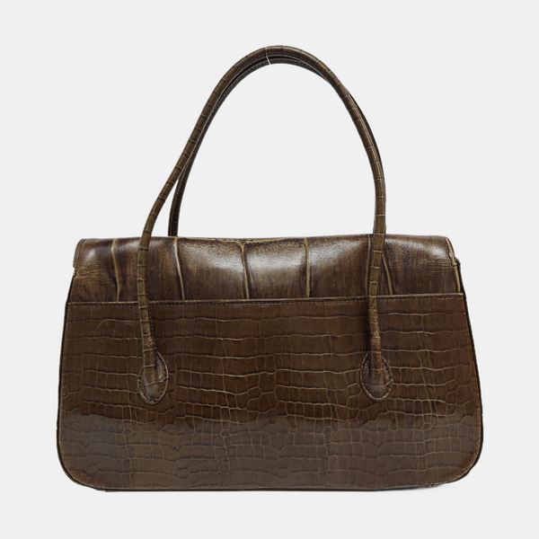 Calfskin Shoulder Bag Brown