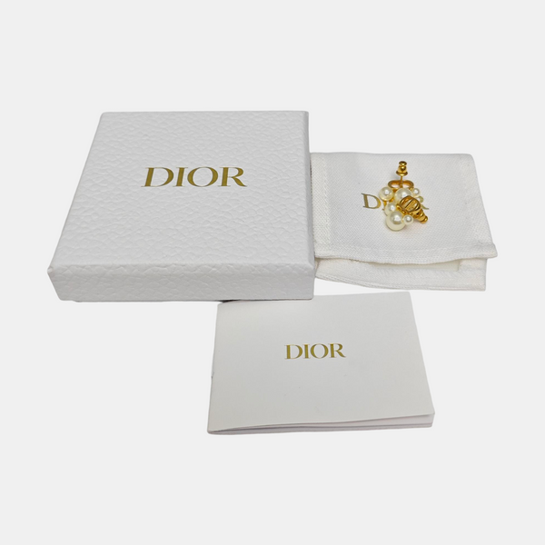 Petit CD Metal Gold Stud Earrings
