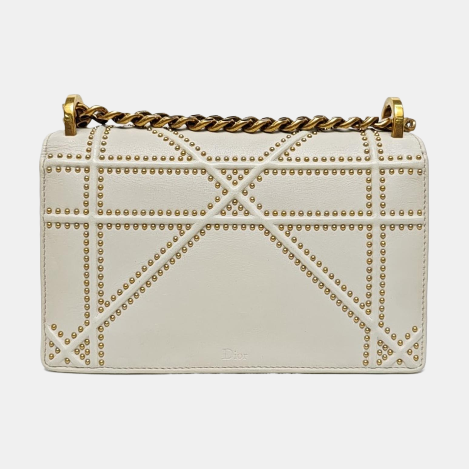 Diorama Small Cannage Calfskin White